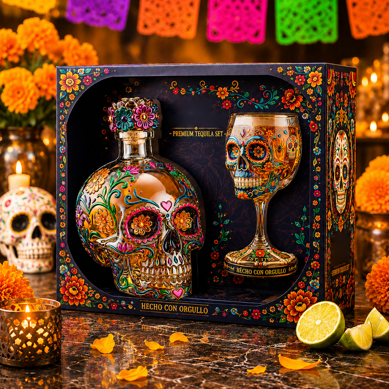 💀 Day of the Dead Skull Decanter Set™ – FREE Matching Goblet While Supplies Last
