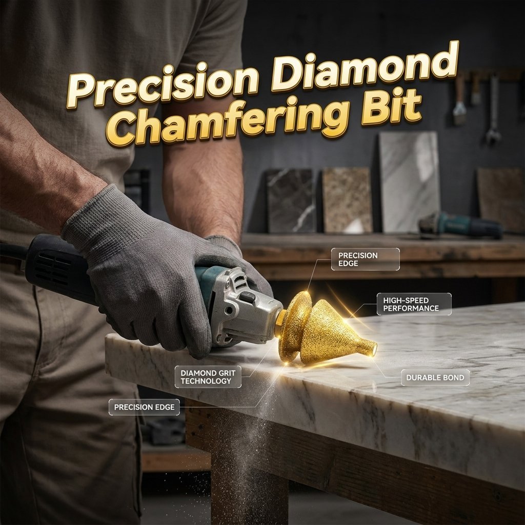 🔩⚙️ Diamond Chamfer & Hole Enlarger Bit | 4-in-1 Tile & Marble Tool for Angle Grinders