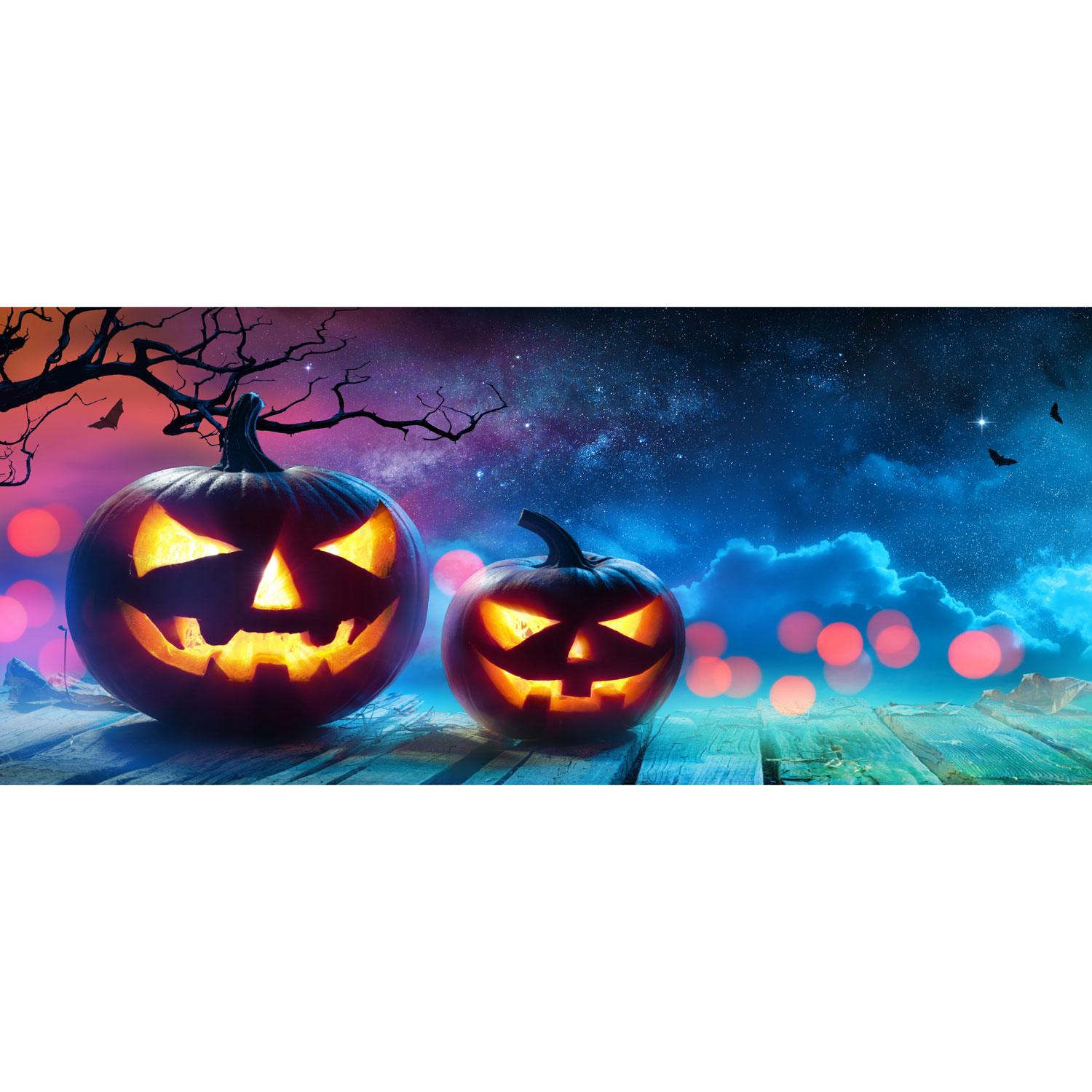 Carved pumpkin O'lantern garage door banner mural