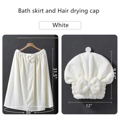 Plus Size Adjustable Oversized Wrap Bathrobe Set