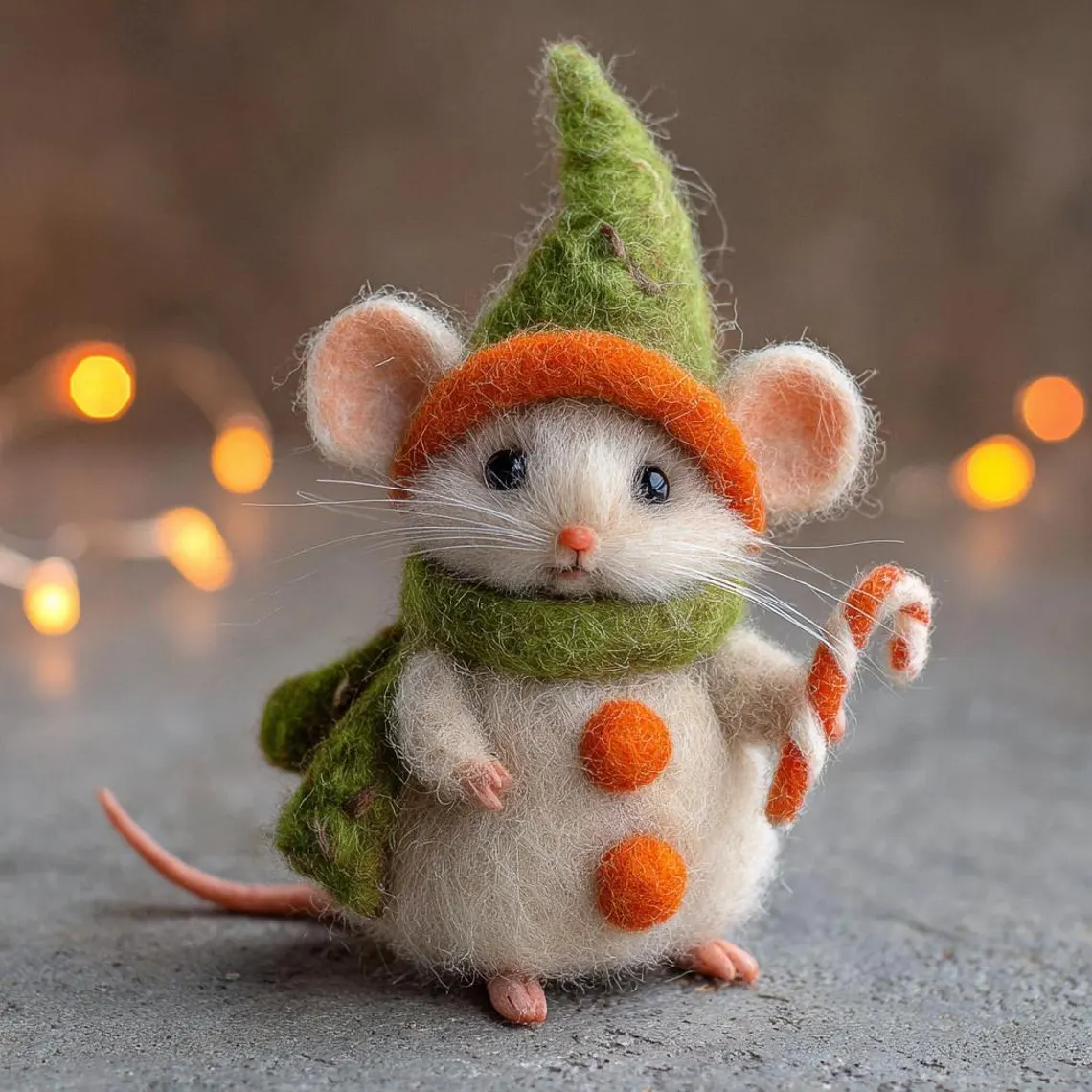 🎁🐭 Deluxe Christmas Felt Mouse | Handmade Wool Ornament ✨ Tree-Ready!