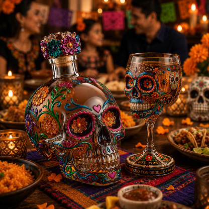 💀 Day of the Dead Skull Decanter Set™ – FREE Matching Goblet While Supplies Last