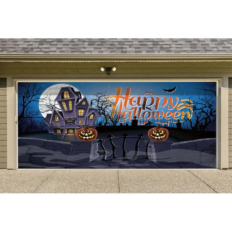 7' x 16'  Haunted Mansion Garage Door Mural