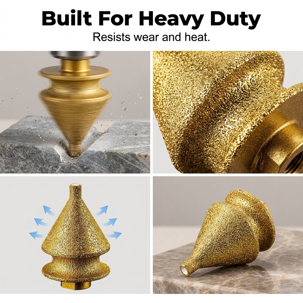 🔩⚙️ Diamond Chamfer & Hole Enlarger Bit | 4-in-1 Tile & Marble Tool for Angle Grinders