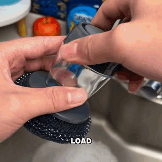 🧽 Comfort Grip Soap Dispensing Kitchen Scrub