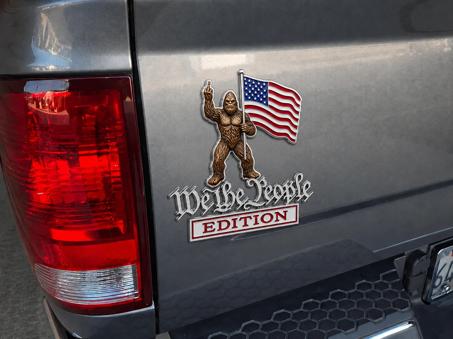 🔥Father's Day Hot Sale👣BigFoot We The People Patriot Flag Edition Car Emblem Metal Decorative Badge- Made in USA