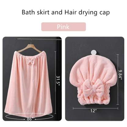 Plus Size Adjustable Oversized Wrap Bathrobe Set