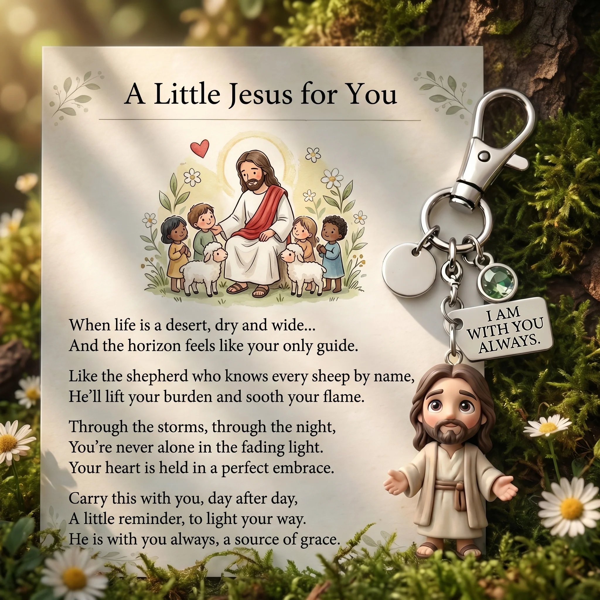 🌟2026 New Sales Only $17.99🎉🔥"A Little Jesus for You" - Comforting Pocket Reminder Keychain & Poem Card Gift Set 🌟🙏