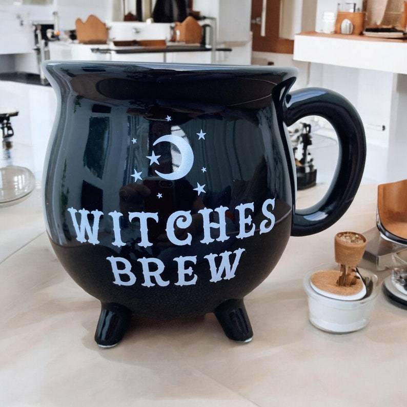 Witches Brew Cauldron Stoneware Mug