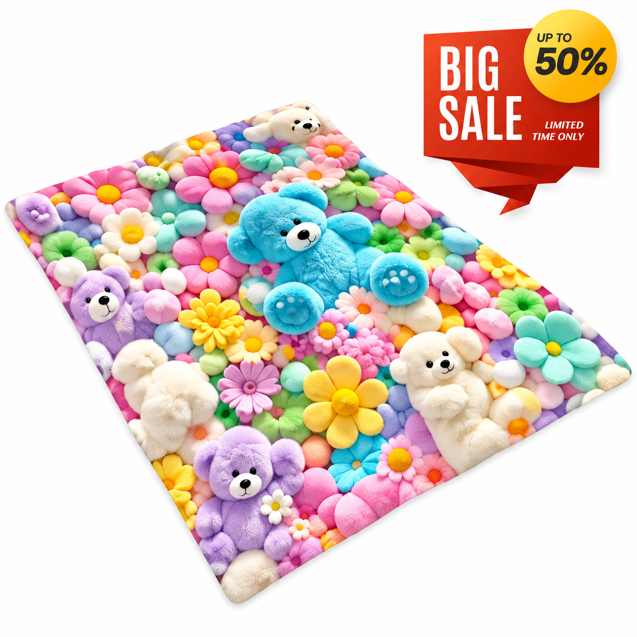 Cute Plush 3D Throw Blanket