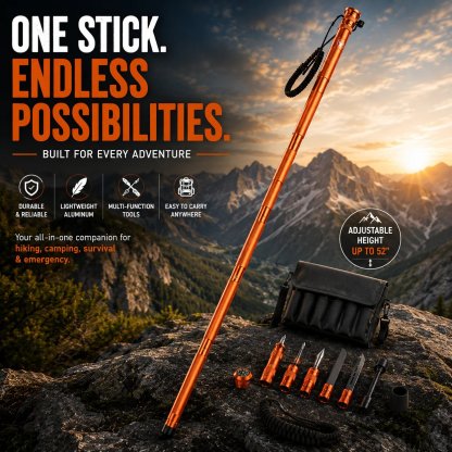 🚨 LAST DAY 49% OFF | Survival Hiking Stick – Adjustable Trekking Pole with Built-In Outdoor Survival Tools