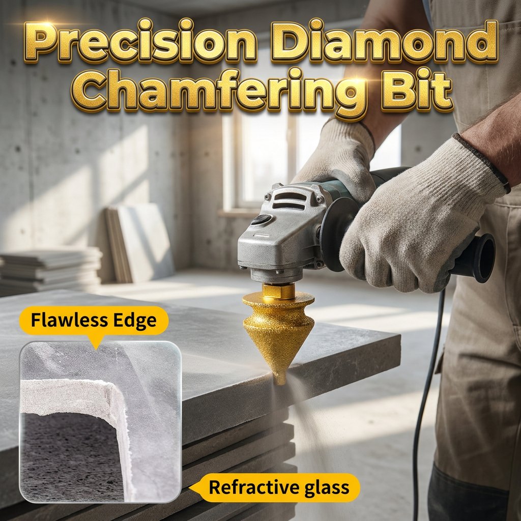 🔩⚙️ Diamond Chamfer & Hole Enlarger Bit | 4-in-1 Tile & Marble Tool for Angle Grinders