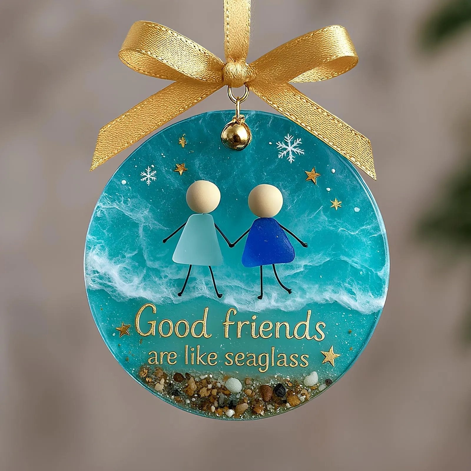 ⏰Friendship Sea Glass Christmas Ornament🌊✨Shaped by Nature & Crafted by Hand💝