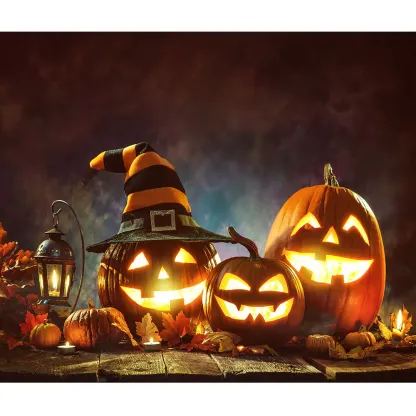 Scary Halloween Pumpkins Garage Door Banner Mural