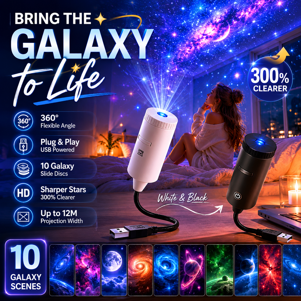 ✨ Plug-and-Play HD Star Projector🥳50,000+ Happy Users