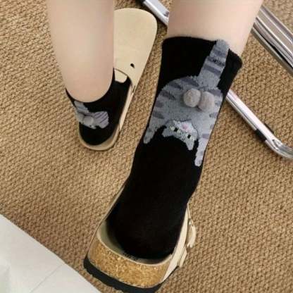 🐱🍑Funny 3D Kitty Butt Socks for Women – Adorable Design for Daily Fun