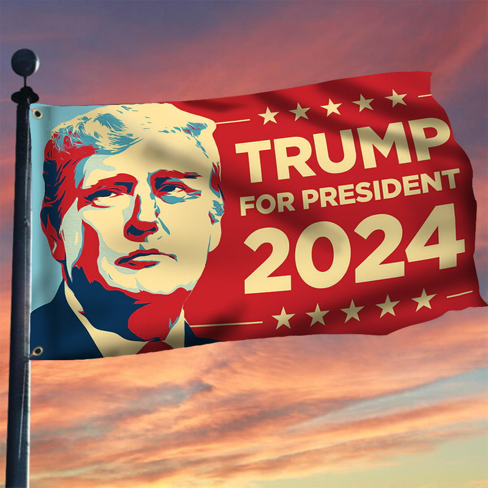 Trump For President 2024 Flag MAGA Flag Support Donald Trump 2024 Merc ...