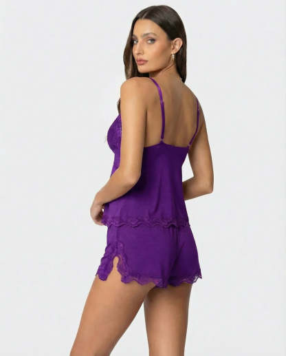 High Slit Lacy Short 2-Piece Set