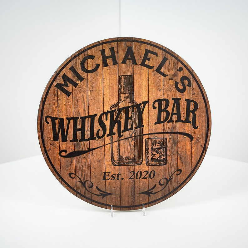 Personalized Whiskey Bar Sign Wood Signs Pub Bar