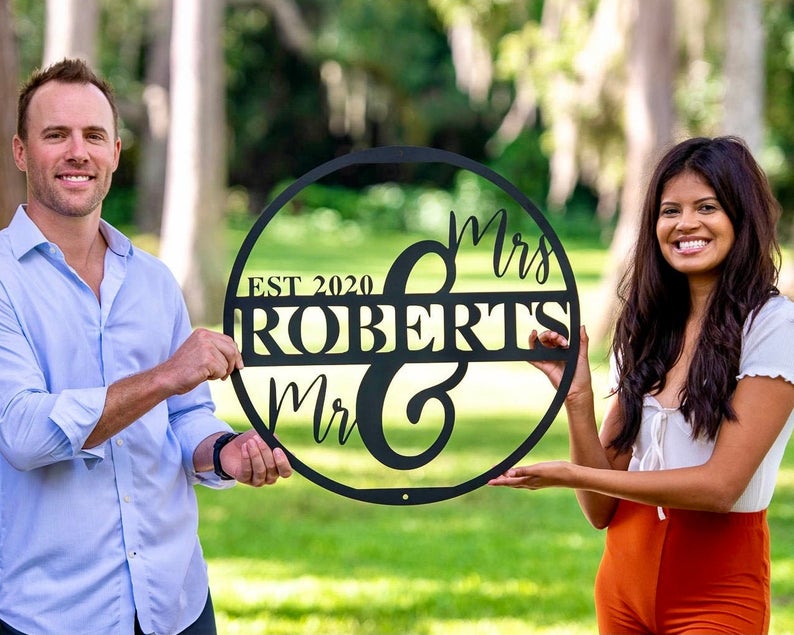 Mr and Mrs Est. Wedding Sign