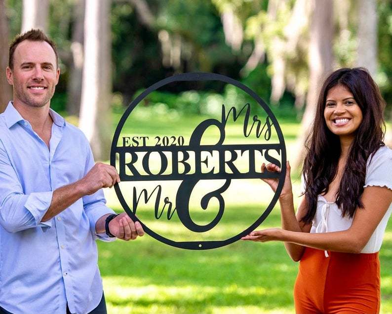 Mr and Mrs Est. Wedding Sign