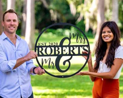 Mr and Mrs Est. Wedding Sign