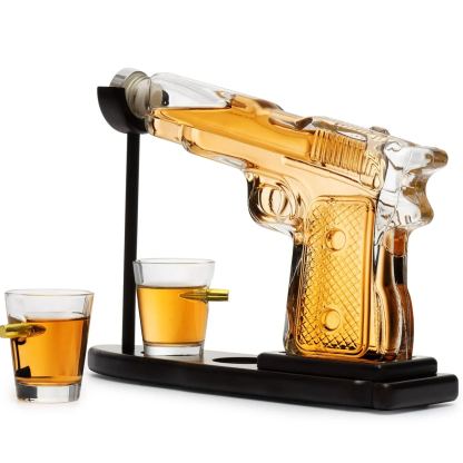 Gifts for Men Dad Whiskey Decanter Set 9 Oz with Two 2 Oz Glasses