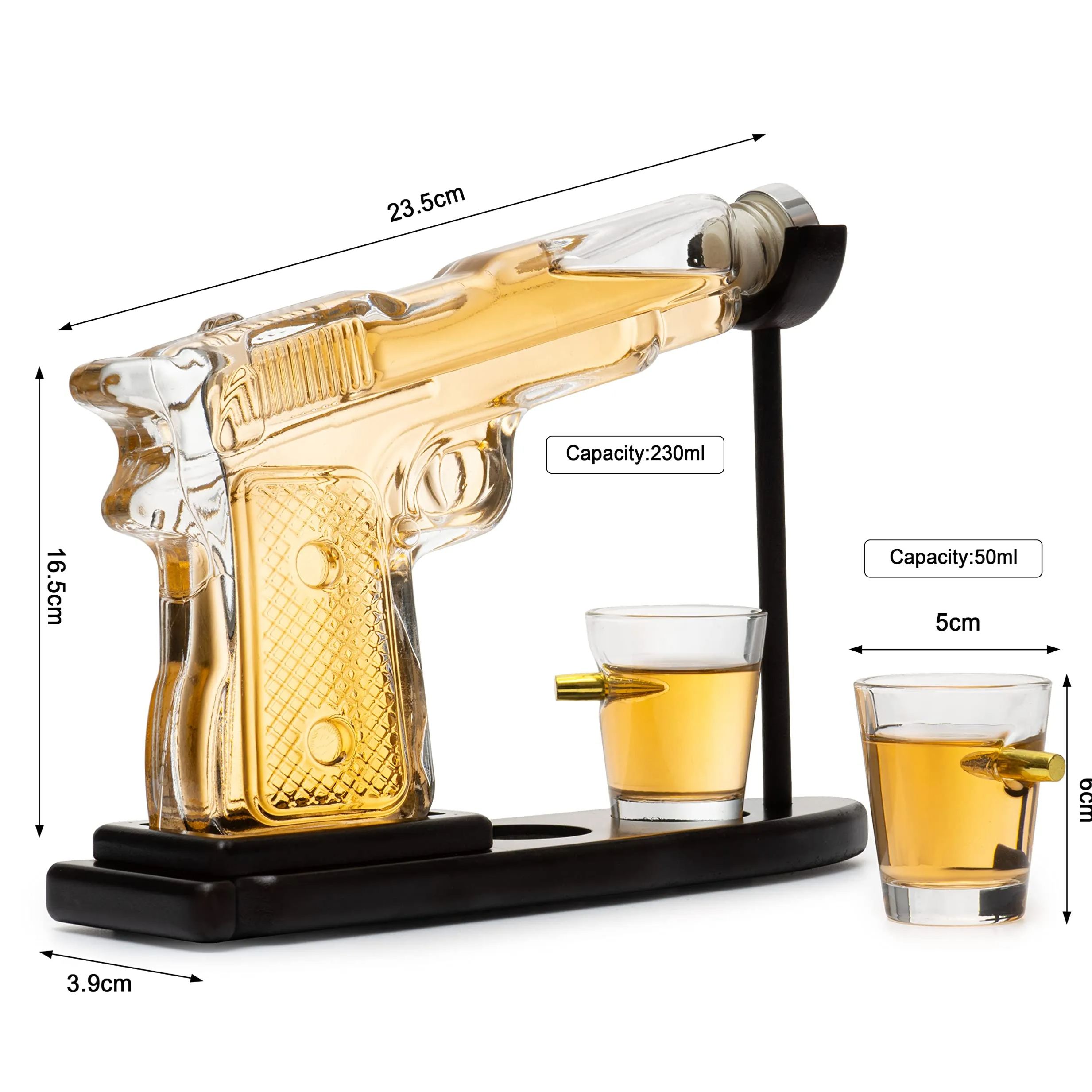 Gifts for Men Dad Whiskey Decanter Set 9 Oz with Two 2 Oz Glasses