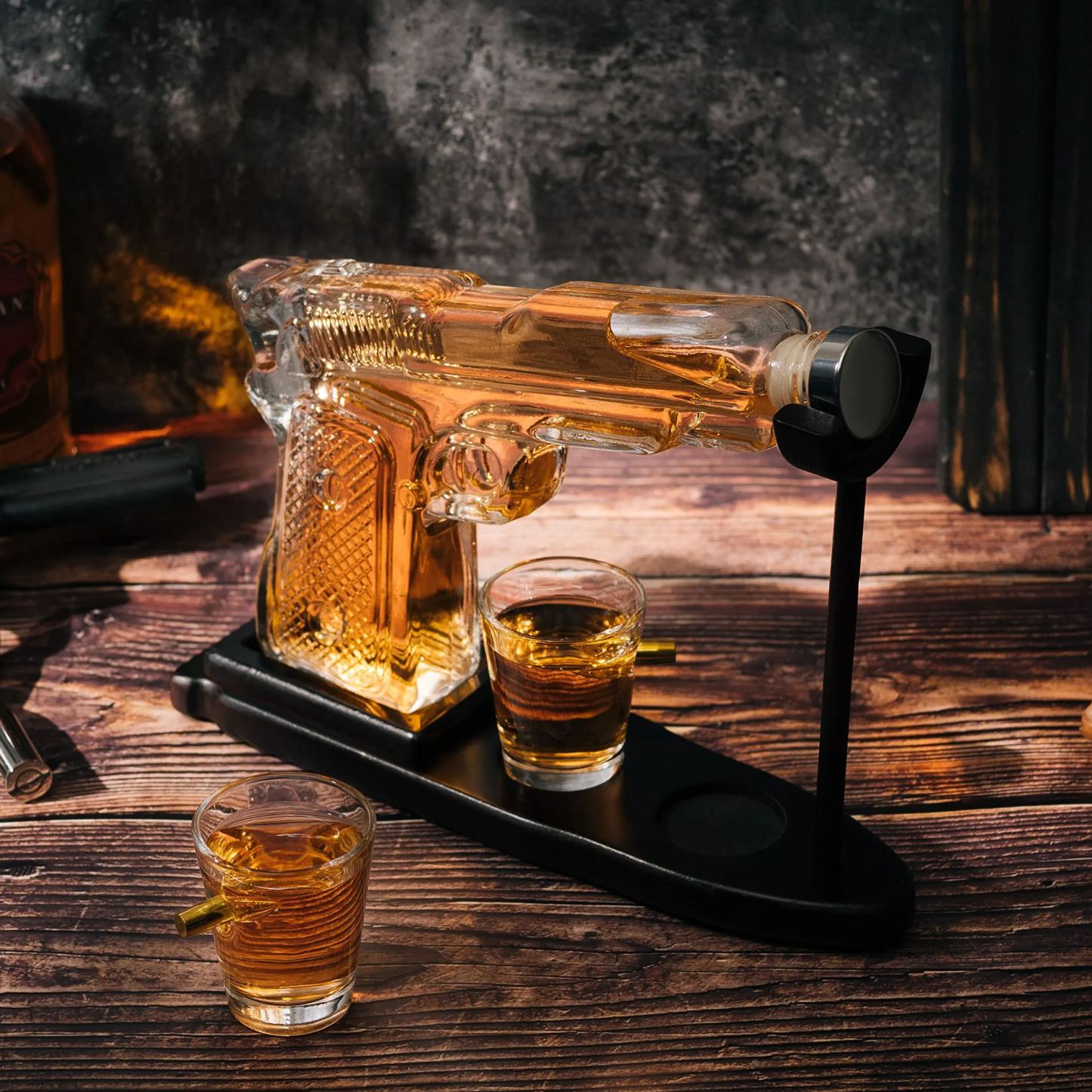 Gifts for Men Dad Whiskey Decanter Set 9 Oz with Two 2 Oz Glasses