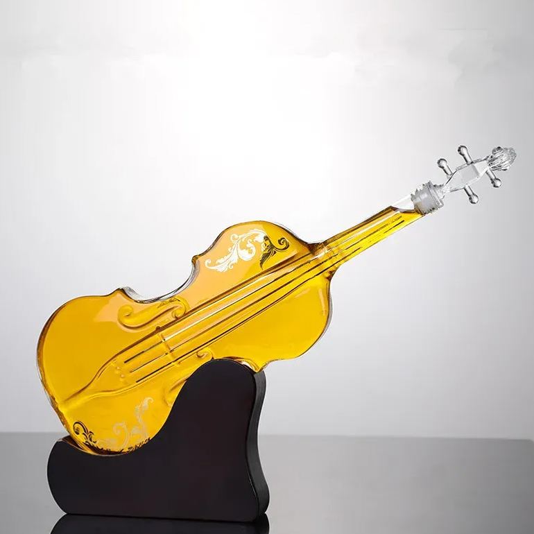 Craft Bottle Violin Glass Bottle High-End Whisky Violin Decanter Wine Whiskey Decanter Bottle Set