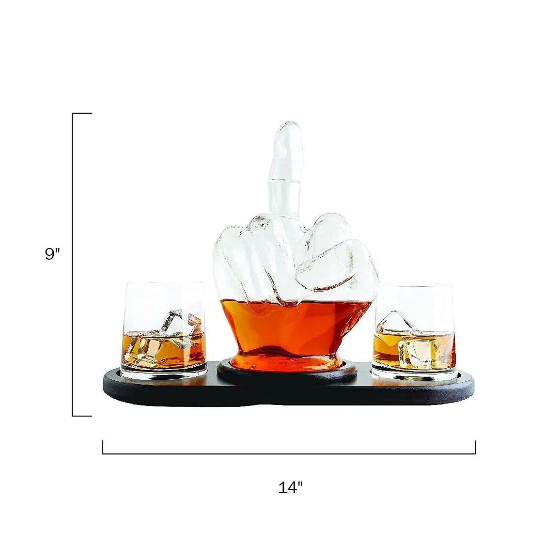 Middle Finger Decanter Novelty Whiskey & Wine Decanter Set
