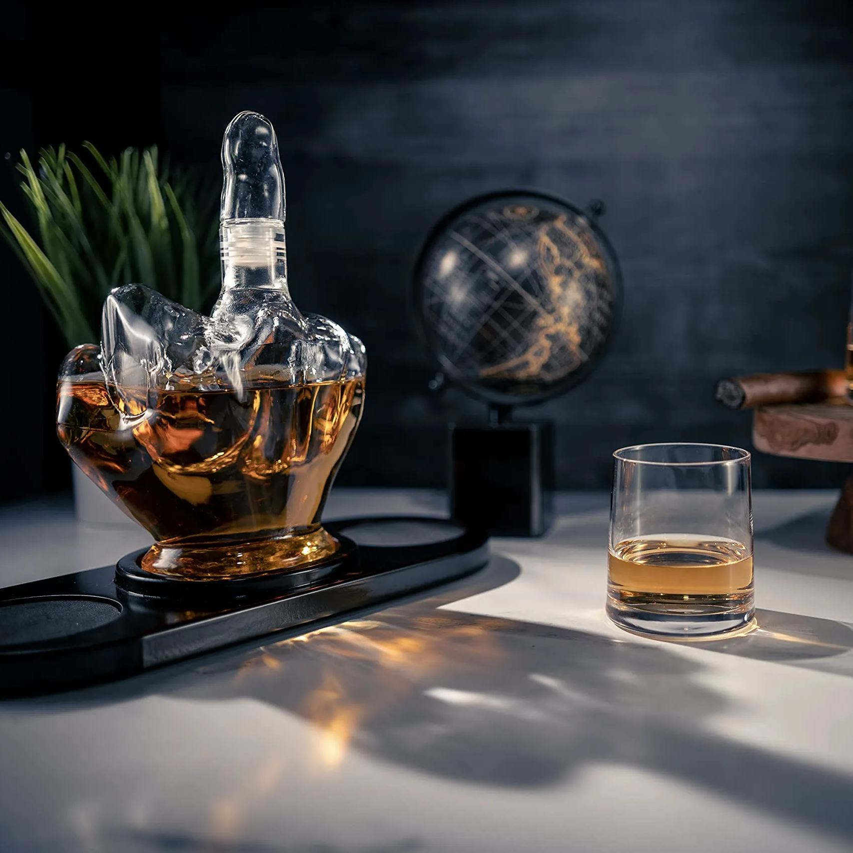 Middle Finger Decanter Novelty Whiskey & Wine Decanter Set