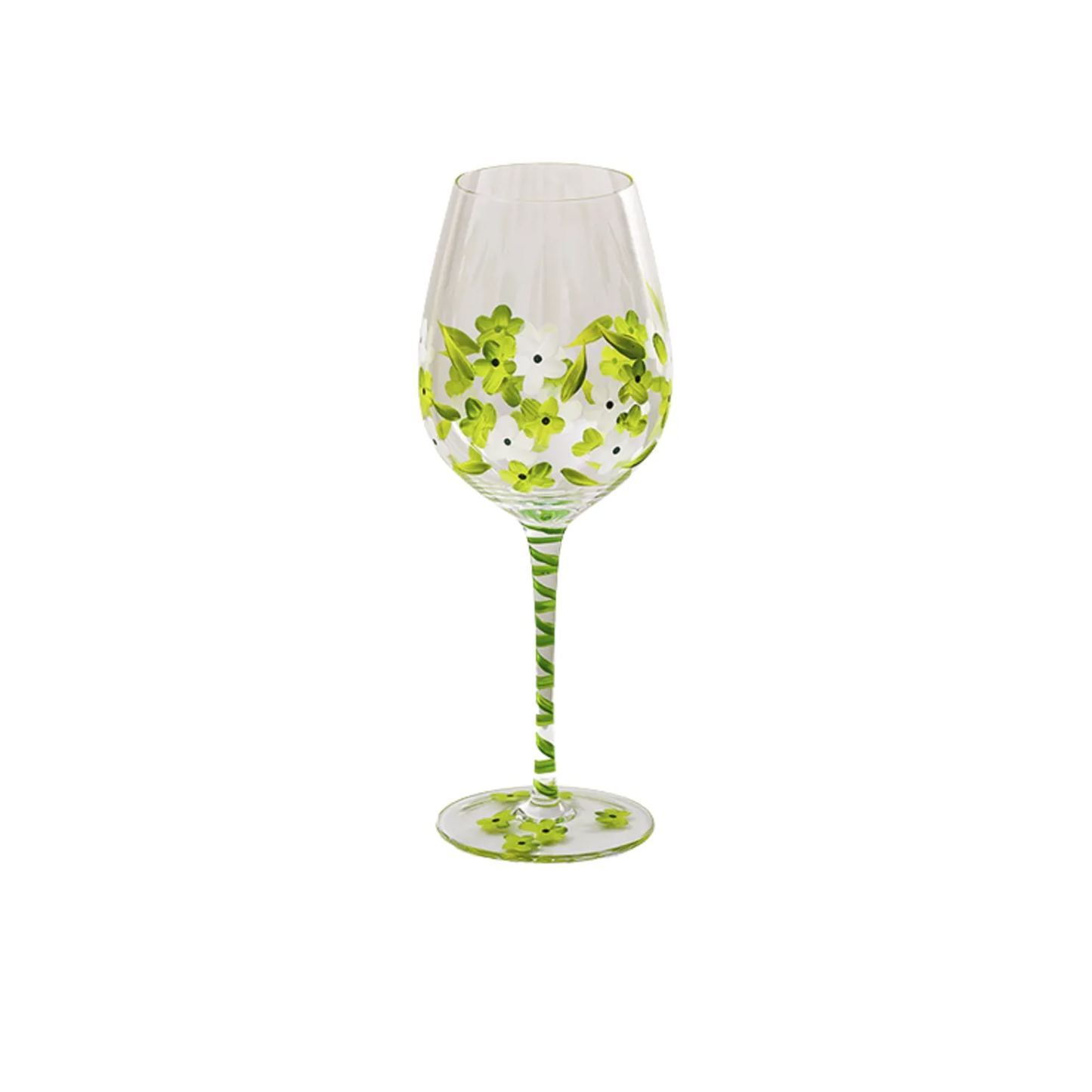 Hand-Painted Flowers Wine Glass Household Painted Goblet Crystal Champagne Drinkware