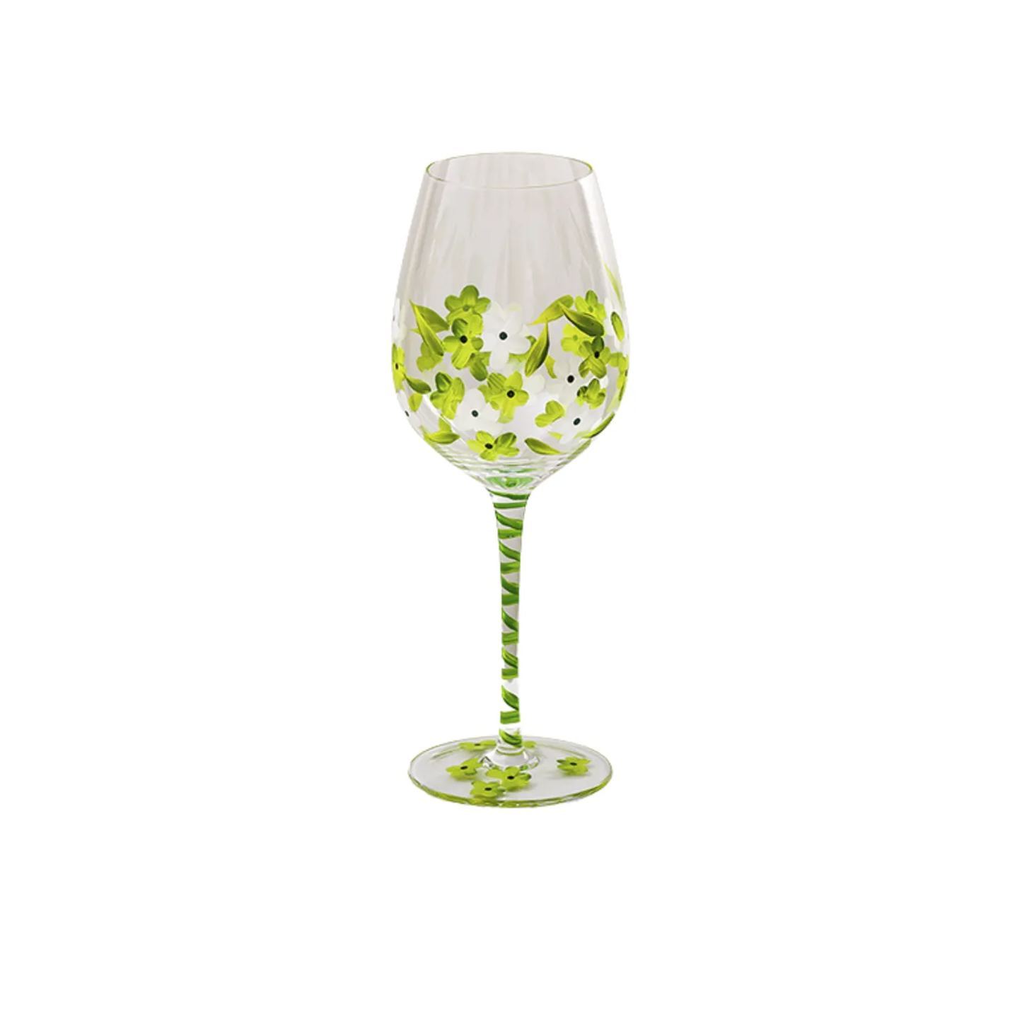 Hand-Painted Flowers Wine Glass Household Painted Goblet Crystal Champagne Drinkware