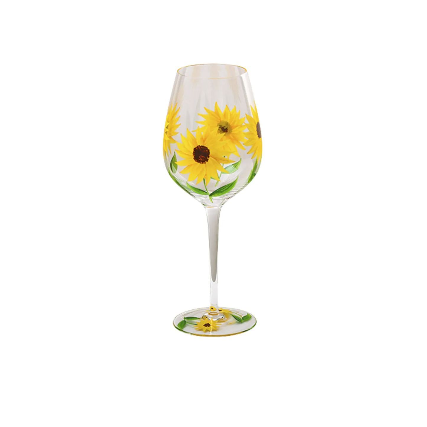 Hand-Painted Flowers Wine Glass Household Painted Goblet Crystal Champagne Drinkware