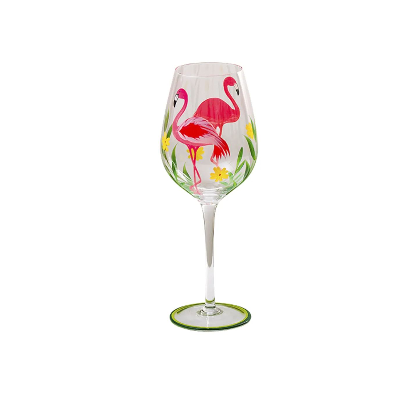 Hand-Painted Flowers Wine Glass Household Painted Goblet Crystal Champagne Drinkware