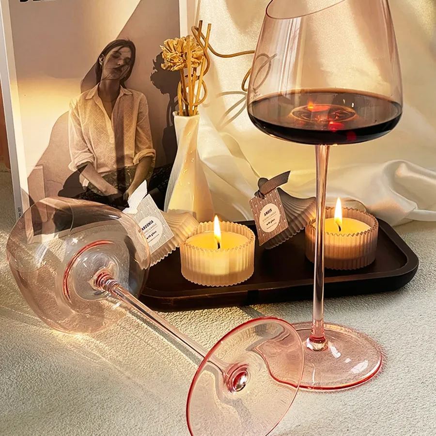 Pink Flamingo Slanted Lipstick Wine Glass Sweet Wine Glass High Value Luxury Home Goblet Wine Champagne Glass Cup Wedding Gift-Wildvoy