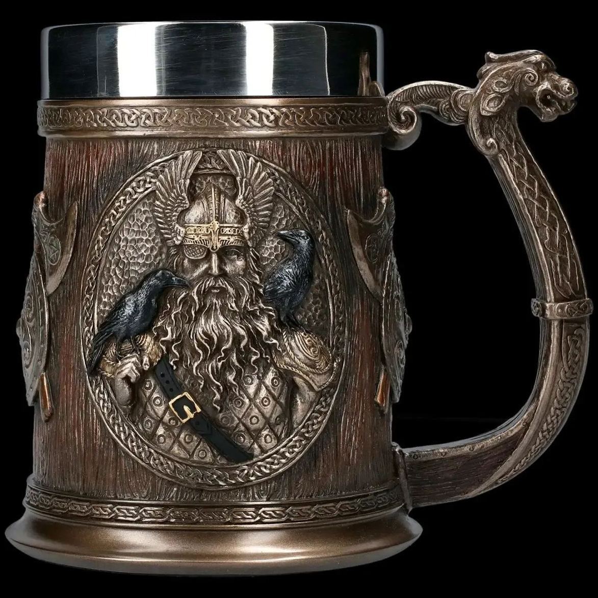 Medieval Vintage Beer Cup Personalized Viking Mug Large Capacity Retro Water Cup Norse Mythology Coffee Cup-Wildvoy
