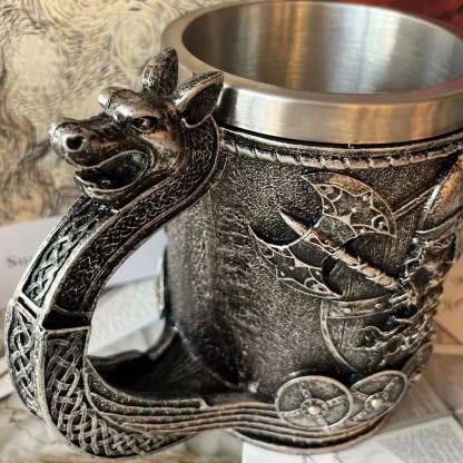 Medieval Vintage Beer Cup Personalized Viking Mug Large Capacity Retro Water Cup Norse Mythology Coffee Cup-Wildvoy