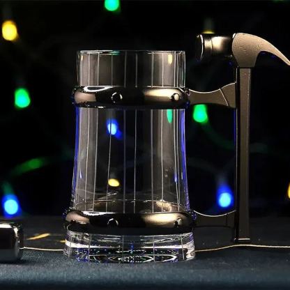 Large capacity clear crystal glass glass set Bar belt handle personalized draft beer cup 1 sold