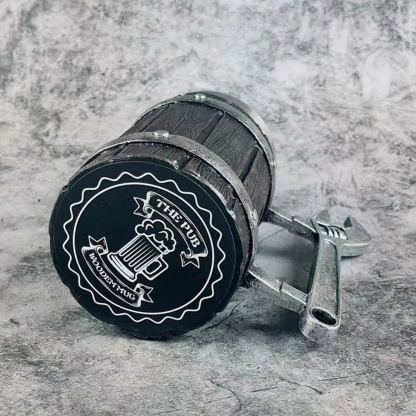 Viking Vintage Oak Barrel Beer Mug Stein with Stainless Steel Liner Coffee Cup Tea Mug Large Capacity Mug -Wildvoy