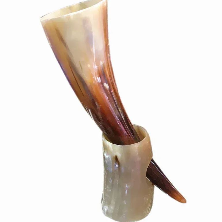 Handicrafts Real Viking Drinking Horn Mug Stand Cups Home Ale Beer Wine Whisky Goblet Chalice Tankard Vessels-Wildvoy