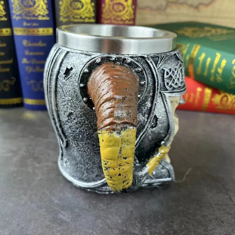 Skull Cup Beer Glass 3D Viking Skull Beer Mug Coffee Cup Stainless Steel Viking Drinking Mug