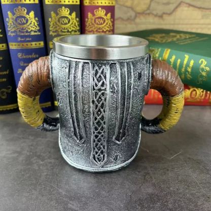 Skull Cup Beer Glass 3D Viking Skull Beer Mug Coffee Cup Stainless Steel Viking Drinking Mug