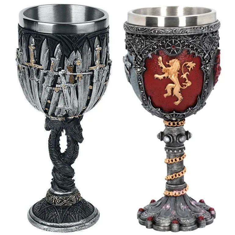 Medieval Viking Mug 3D Gothic Sculpture Beer Mugs Vintage Goblet Pewter Tankards