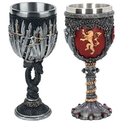 Medieval Viking Mug 3D Gothic Sculpture Beer Mugs Vintage Goblet Pewter Tankards