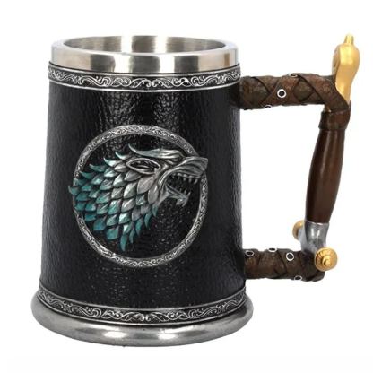 Medieval Viking Mug 3D Gothic Sculpture Beer Mugs Vintage Goblet Pewter Tankards