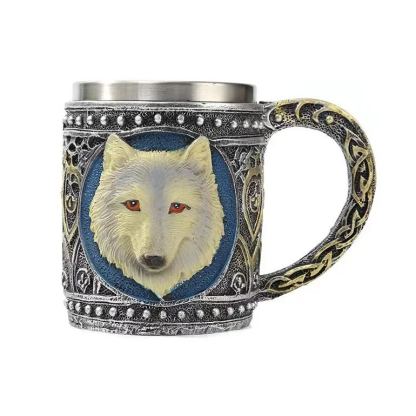 Medieval Viking Mug 3D Gothic Sculpture Beer Mugs Vintage Goblet Pewter Tankards