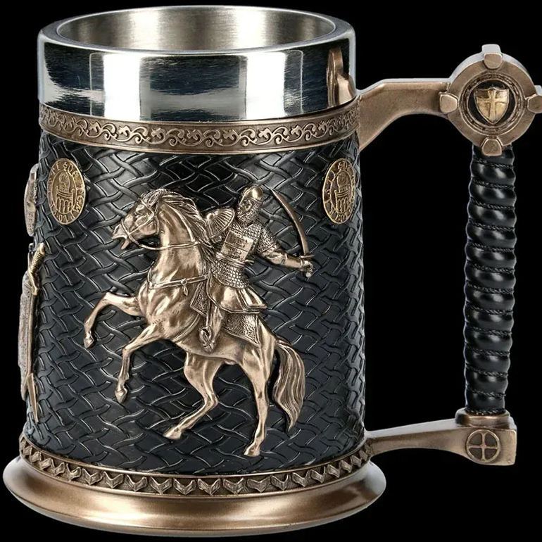 Medieval Viking Mug 3D Gothic Sculpture Beer Mugs Vintage Goblet Pewter Tankards