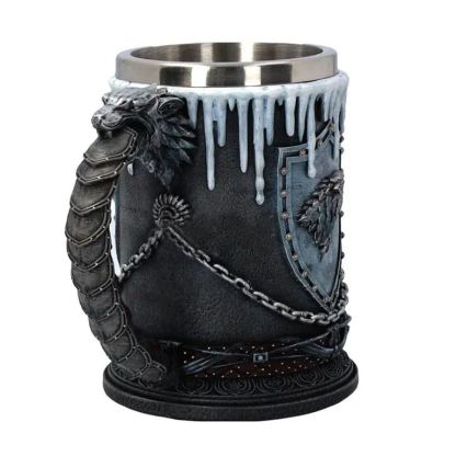 Medieval Viking Mug 3D Gothic Sculpture Beer Mugs Vintage Goblet Pewter Tankards